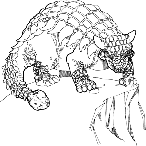 Ankylosaurus Cretaceous Period Dino Coloring Page